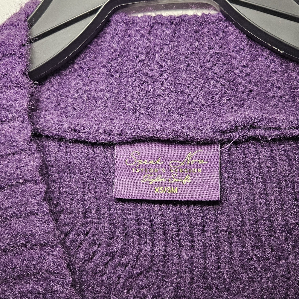 Taylor Swift Speak Now NWOT Taylor’s Version Cardigan purple size xs/sm XS/SM - Picture 4 of 11